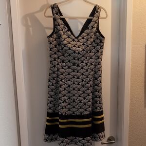 Nine West Black and Gold flare Dress